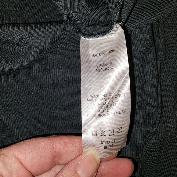 Quince Tencel Rib Knit Maxi Slip Dress NWT Teal Med - Picture 6 of 7